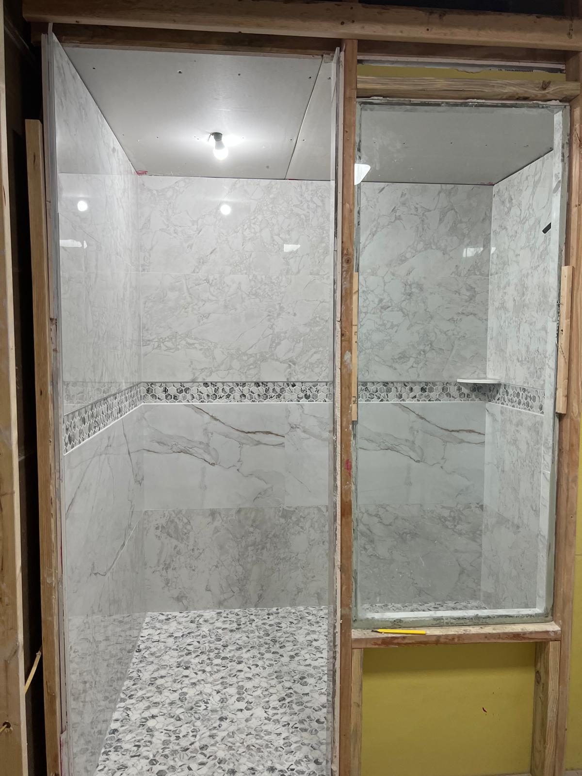 Modern shower remodeling by Innovation General Construction LLC